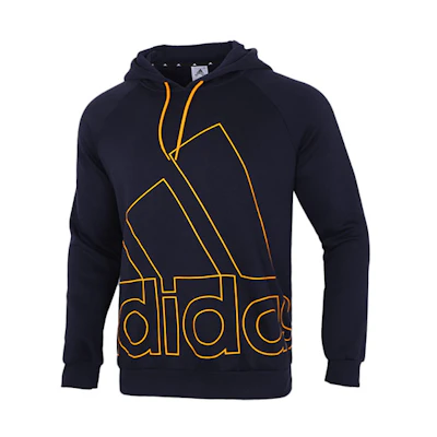 adidas Big Logo Hoodie Blue - Retro Style Pullover with Warmth HB5092