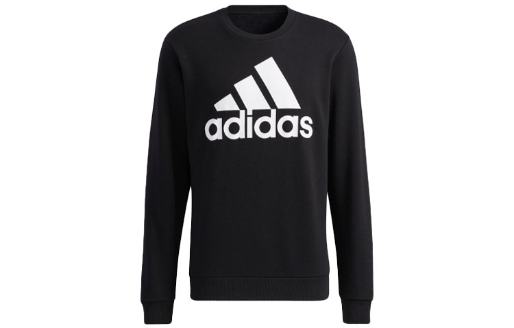 adidas Big Logo Print Pullover Sweatshirt Black GK9074