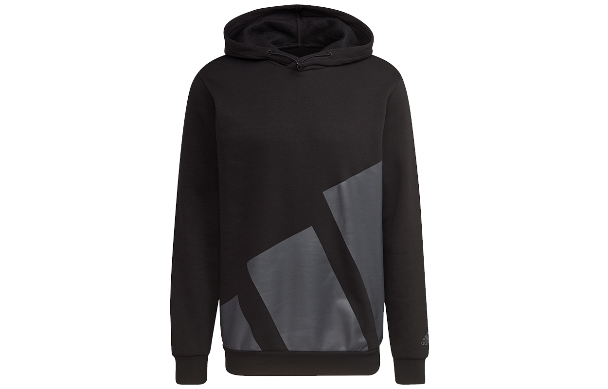 adidas Big Logo Pullover Hoodie Black Casual Sportswear HI1180