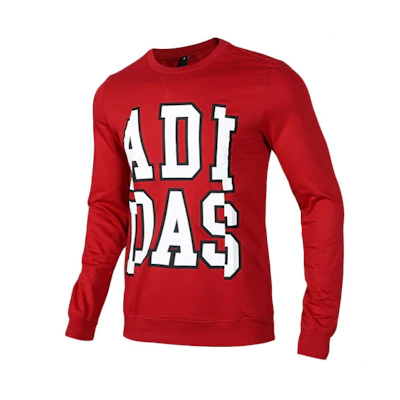 adidas Big Logo Red Crewneck Pullover Sweatshirt EI6271