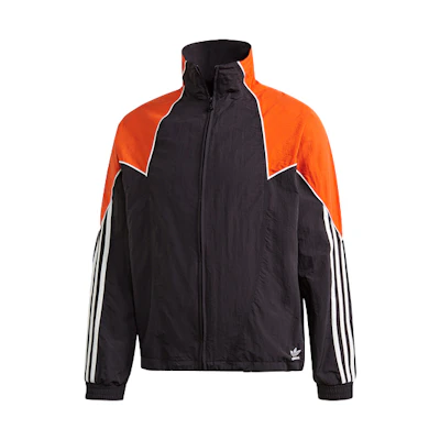 adidas Big Trefoil Abstract Retro Striped Running Training Jacket Black Men GE0811