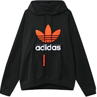 adidas BIG TREFOIL Hoodie Black Colorblock Logo Sports Pullover Sweatshirt H09354 adidas BIG TREFOIL Hoodie Black Colorblock Logo Sports Pullover Sweatshirt H09354