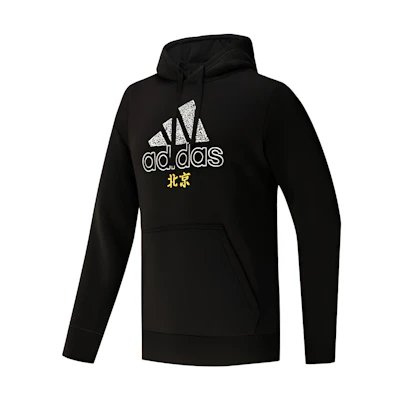 adidas BJ Scrawl Hoodie Black Beijing Script Design GK4660
