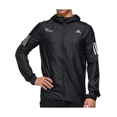 adidas BJM OTR Reflective Running Jacket Men Black Hooded Sports Coat FS5609