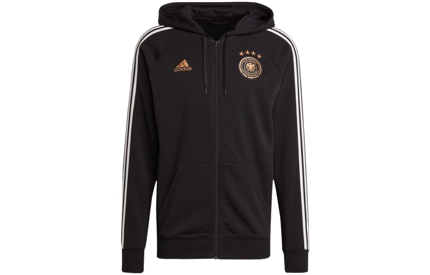 adidas Black 3-Stripes Printed Zip-Up Hoodie HF4061