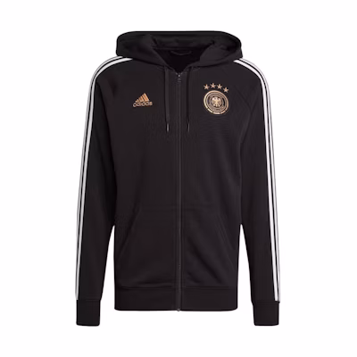 adidas Black 3-Stripes Printed Zip-Up Hoodie HF4061