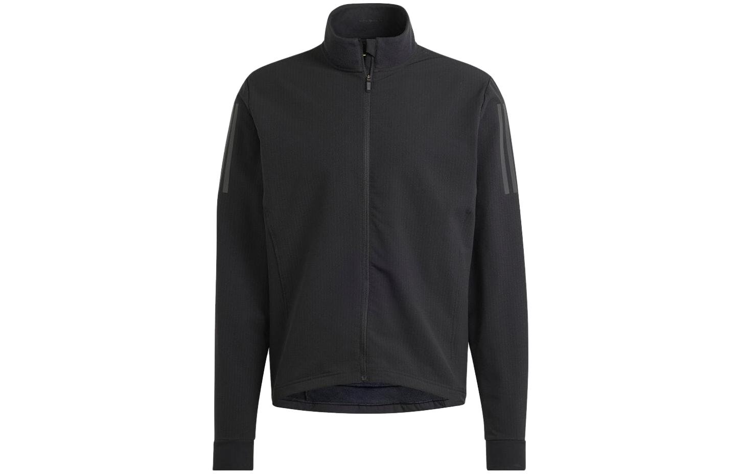 adidas Black 3-Stripes Stand Collar Long-Sleeve Jacket IB6868