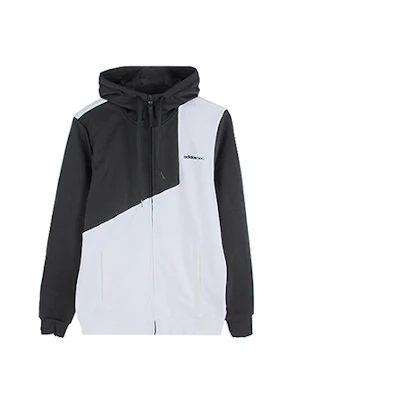 adidas Black and White Knitted Hoodie Jacket DM2170