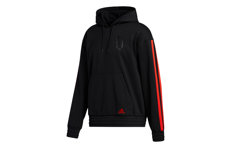 adidas Black Basketball Striped Pullover Hoodie GL7100