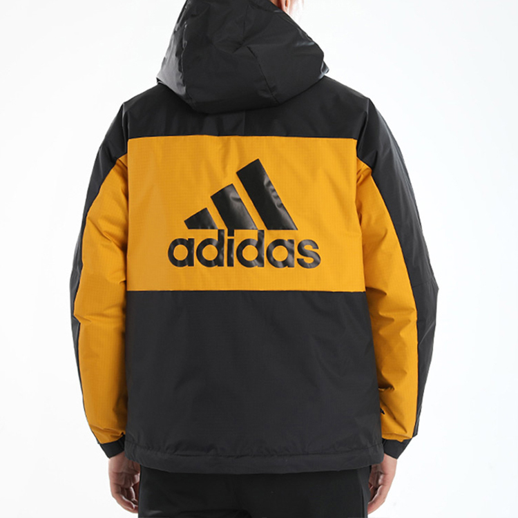 adidas Black C/B Bos Logo Colorblock Hooded Down Jacket GF0076 圖 5