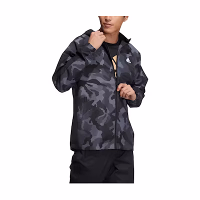 adidas Black Camo Adjustable Hem Hoodie Sports Jacket HE7450