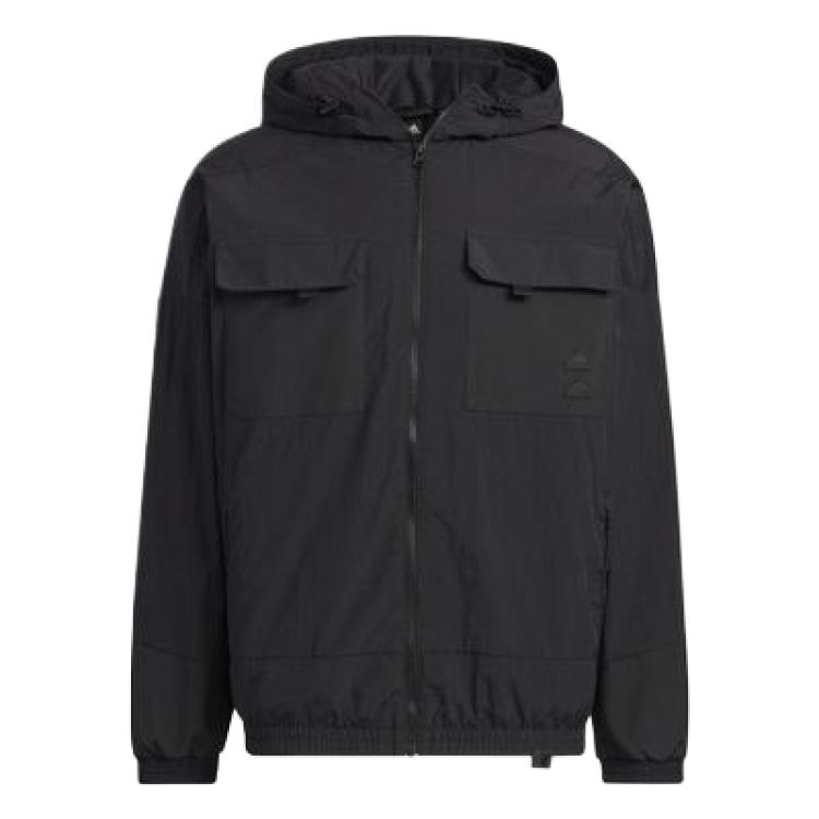 adidas Black Casual Hooded Long-Sleeve Jacket S1593