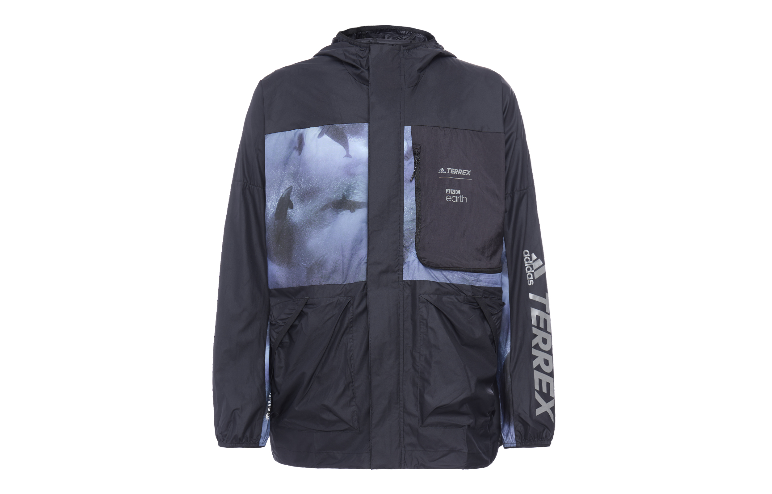 adidas Black Casual Letter Long-Sleeve Jacket HE5225