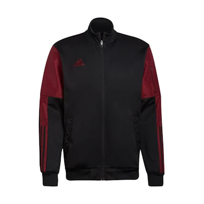 adidas Black Casual Track Jacket with Striped Colorblock Design H60011
