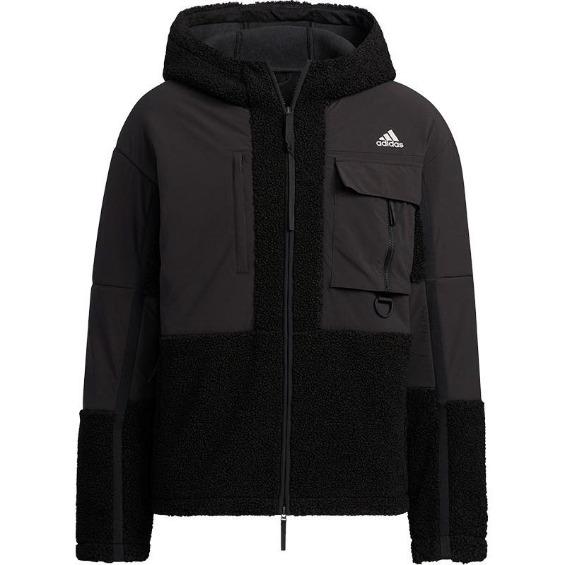adidas Black Casual Zip-Up Hoodie Jacket - Sports Lifestyle Series H13792
