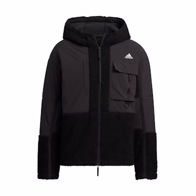 adidas Black Casual Zip-Up Hoodie Jacket - Sports Lifestyle Series H13792
