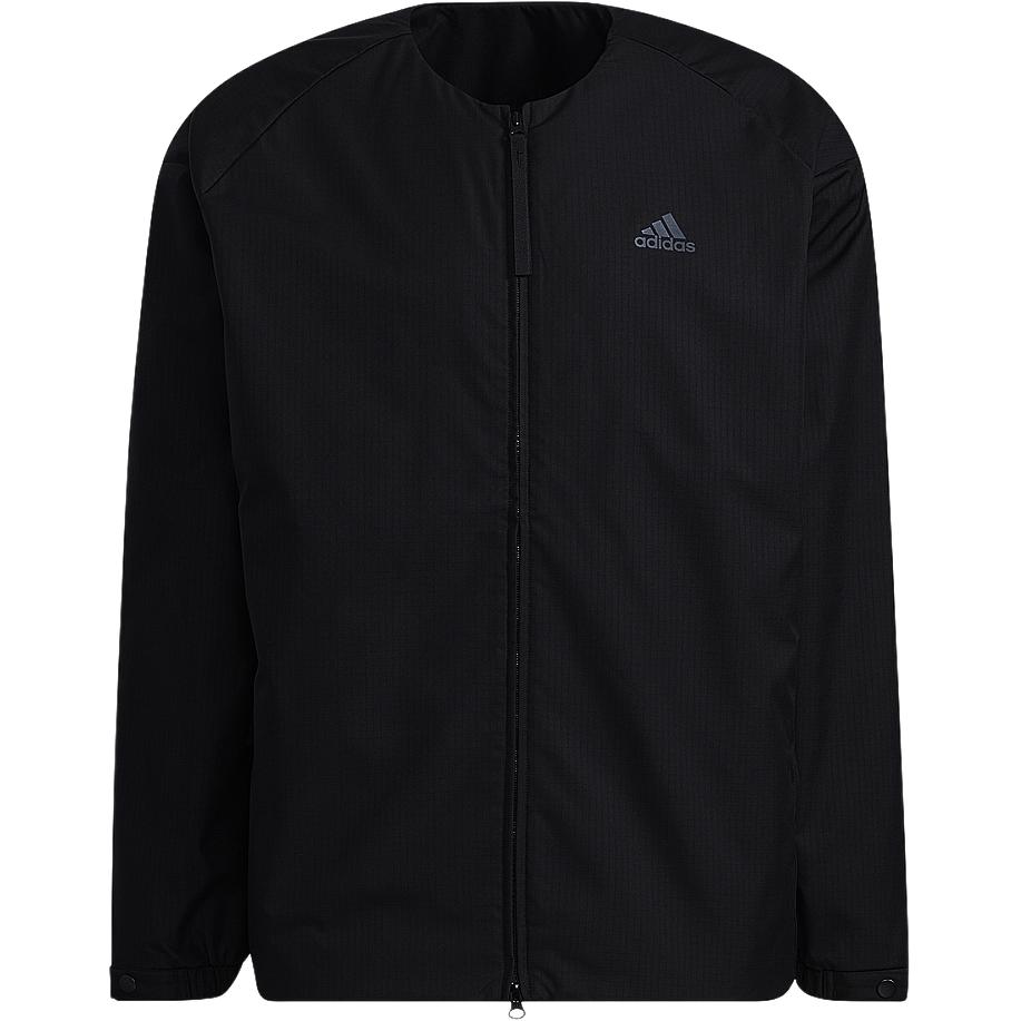 adidas Black Collarless Zip-Up Long-Sleeve Jacket H40909
