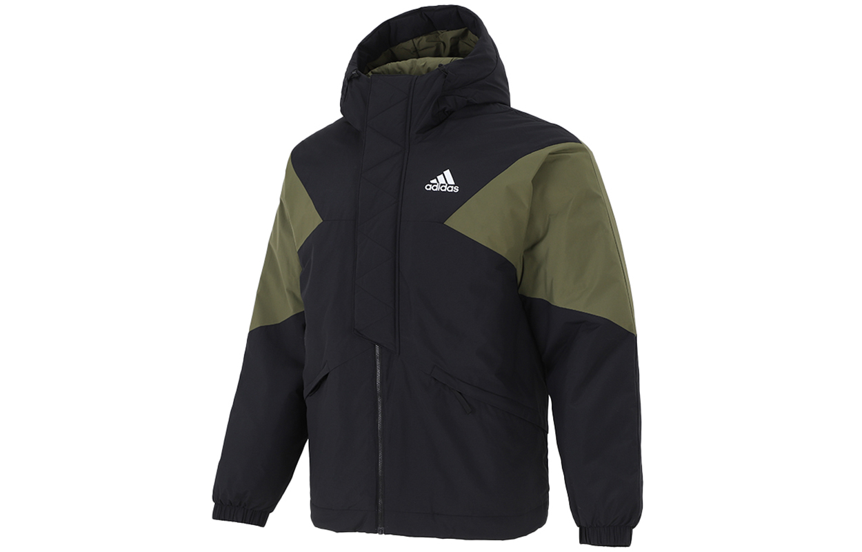 adidas Black Color-Block Winter Puffer Jacket with Hood GT6588 圖 2
