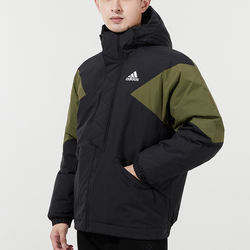adidas Black Color-Block Winter Puffer Jacket with Hood GT6588 圖 5