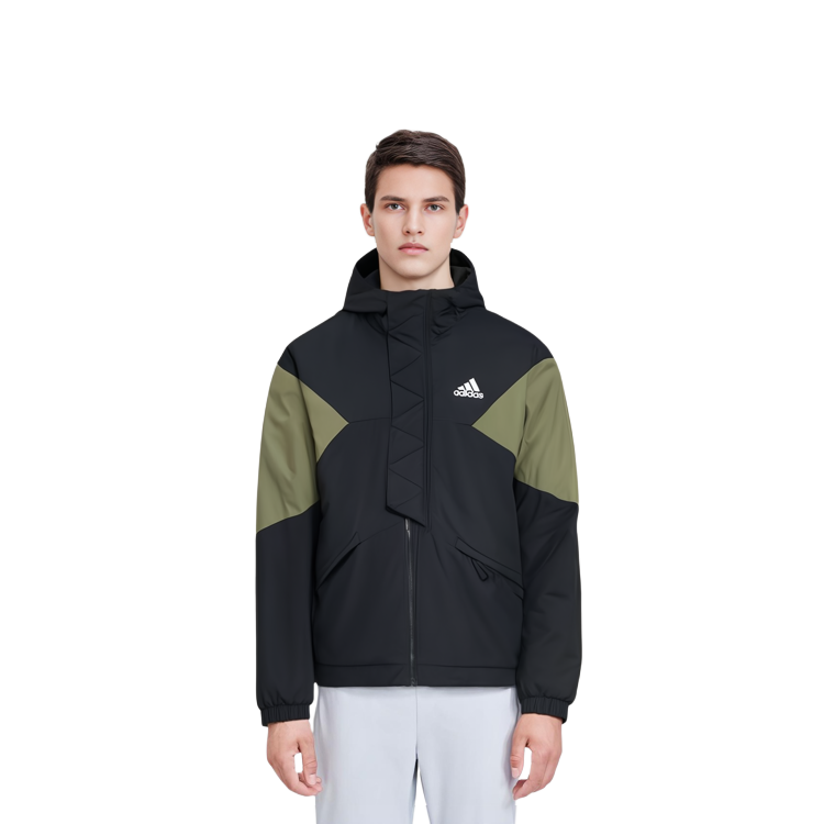 adidas Black Color-Block Winter Puffer Jacket with Hood GT6588 圖 6