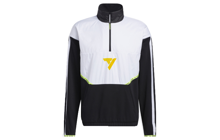 adidas Black Colorblock Half-Zip Basketball Jacket GV4644