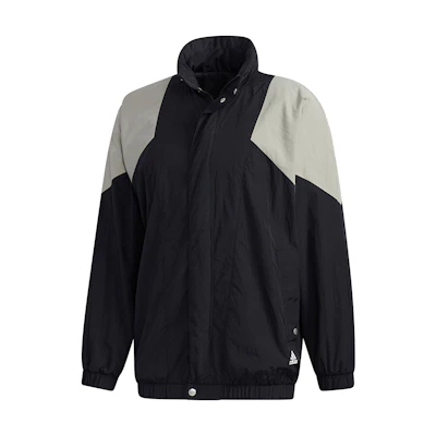 adidas Black Colorblock Letter Print Casual Jacket GE0386