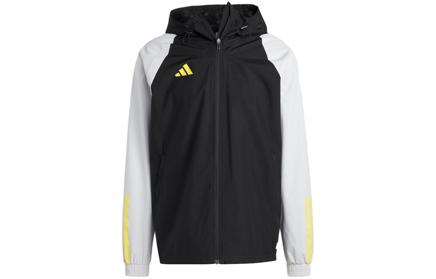 adidas Black Colorblock Logo Hoodie Jacket IC4571