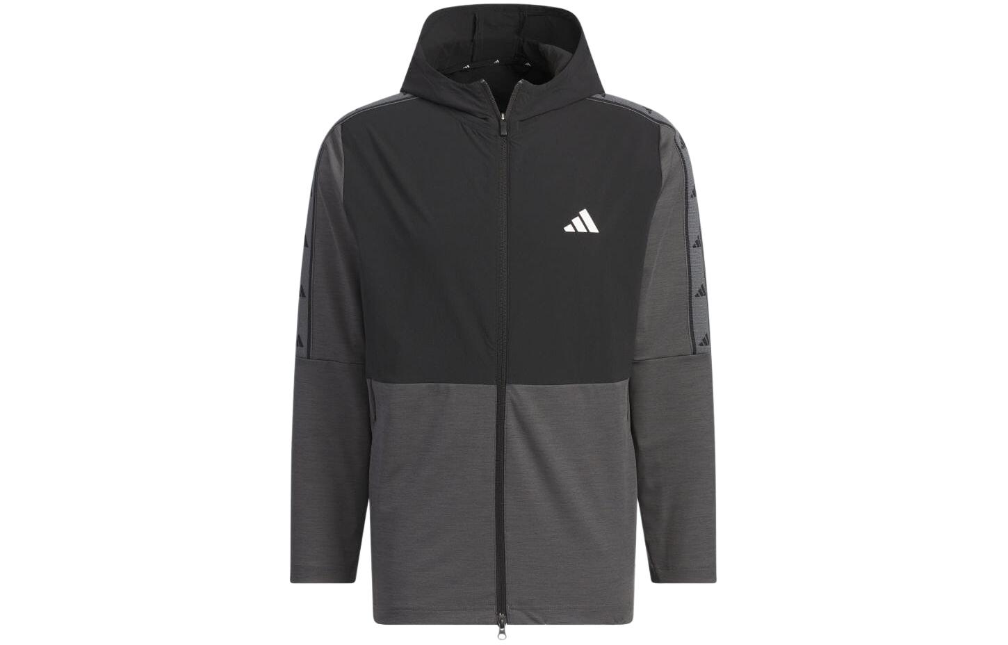 adidas Black Colorblock Logo Hoodie Zip-Up Jacket IN9009
