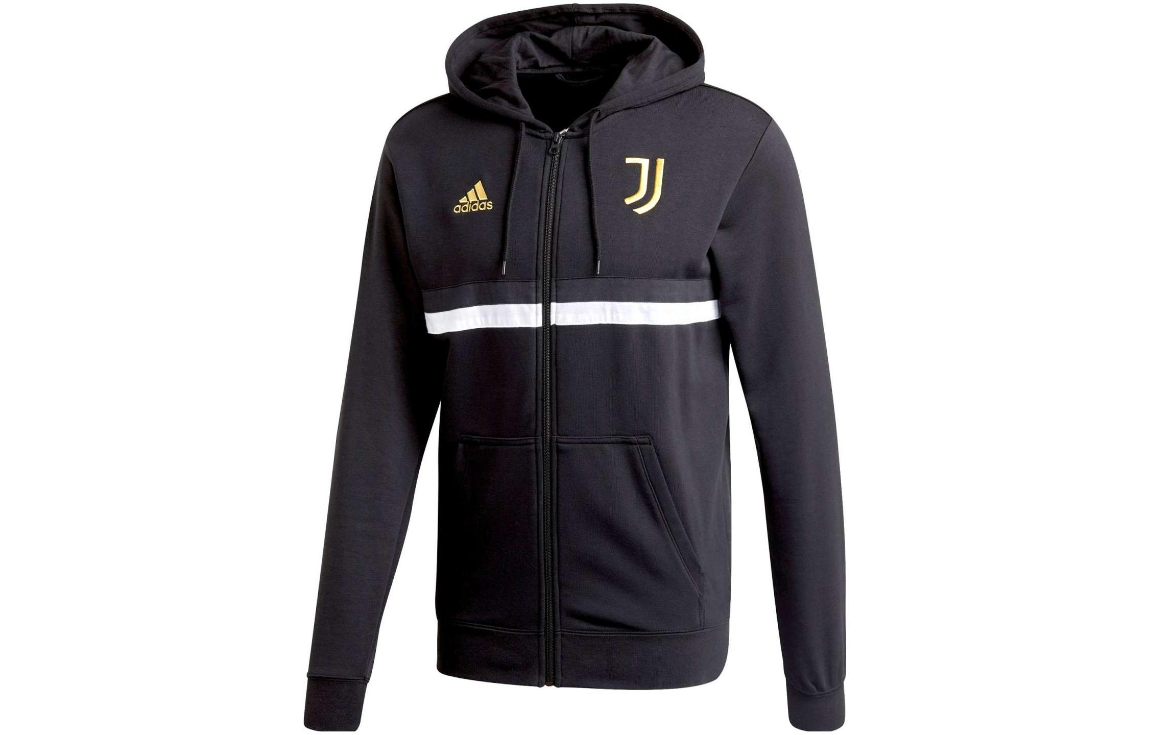 adidas Black Colorblock Logo Print Zip-Up Hoodie FR4234