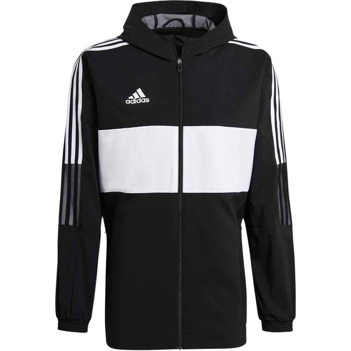 adidas Black Colorblock Logo Windbreaker Jacket GU9492
