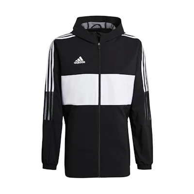 adidas Black Colorblock Logo Windbreaker Jacket GU9492