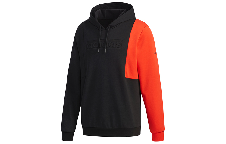 adidas Black Colorblock Loose Fit Hoodie Sweatshirt EI4348