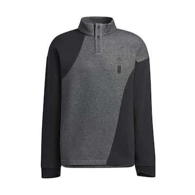 adidas Black Colorblock Mock Neck Long Sleeve Sweatshirt HY5847