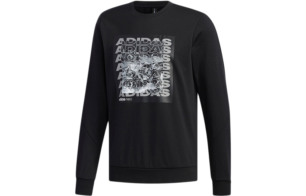 adidas Black Crewneck Knit Pullover Sweatshirt Long Sleeve EI4509