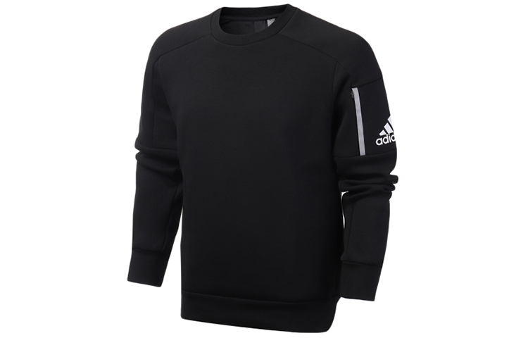 adidas Black Crewneck Pullover Sweatshirt for Casual Running FJ0234
