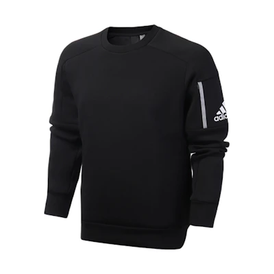 adidas Black Crewneck Pullover Sweatshirt for Casual Running FJ0234