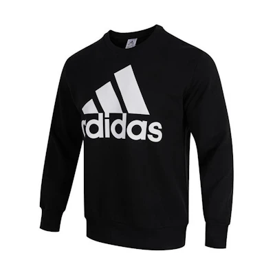adidas Black Crewneck Sweatshirt with Embroidered Logo - Oversized Fit IC9324