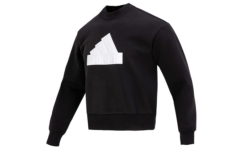 adidas Black Crewneck Sweatshirt with Letter Logo Print IC3740