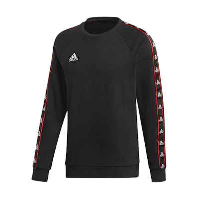 adidas Black Crewneck Sweatshirt with Logo Print DP2719