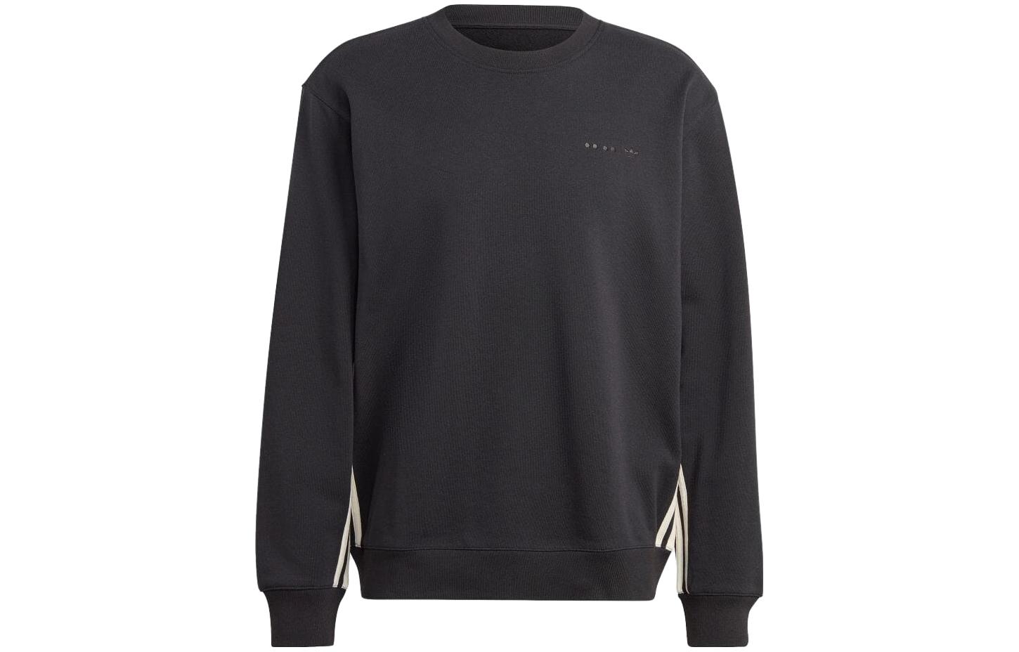 adidas Black Crewneck Sweatshirt with Monochrome Letter Print IC8394
