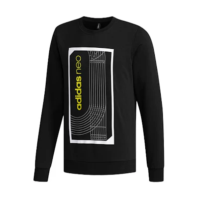 adidas Black Crewneck Sweatshirt with Stripes and Athletic Print Design DM2186