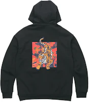 adidas Black Drop Shoulder Hoodie with Tiger Print Design GG0775 adidas Black Drop Shoulder Hoodie with Tiger Print Design GG0775