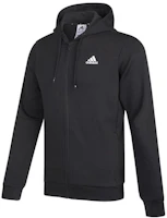 adidas Black Embroidered Logo Knitted Hoodie Jacket HB5081 adidas Black Embroidered Logo Knitted Hoodie Jacket HB5081