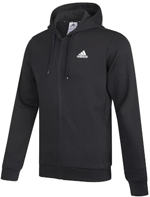 adidas Black Embroidered Logo Knitted Hoodie Jacket HB5081 Order adidas Black Embroidered Logo Knitted Hoodie Jacket HB5081