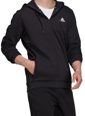 adidas Black Embroidered Logo Knitted Hoodie Jacket HB5081 Shop adidas Black Embroidered Logo Knitted Hoodie Jacket HB5081