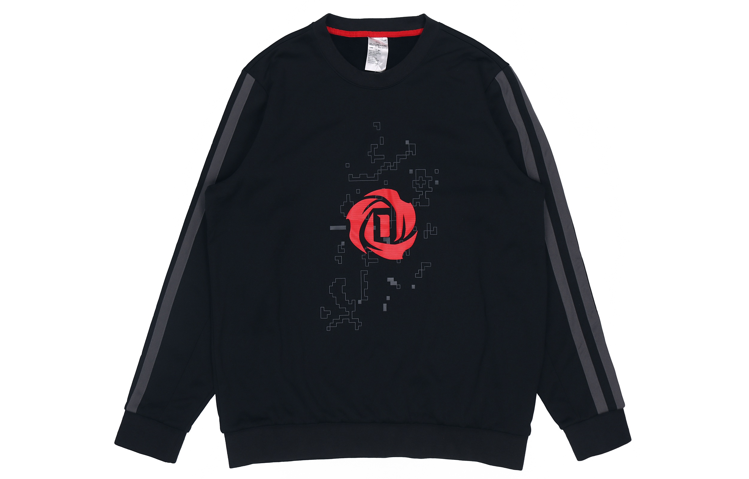 adidas Black Fleece Lined Printed Pullover Hoodie GP4574
