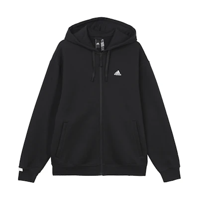 adidas Black Fleece Lined Zip Hoodie Jacket IV7607