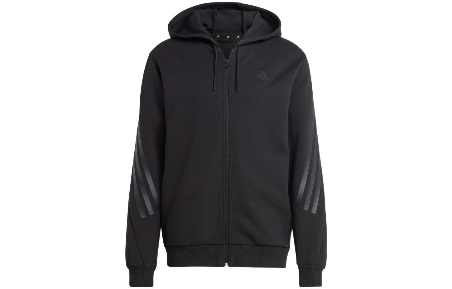 adidas Black Full-Zip Hoodie Jacket with Logo IC8261