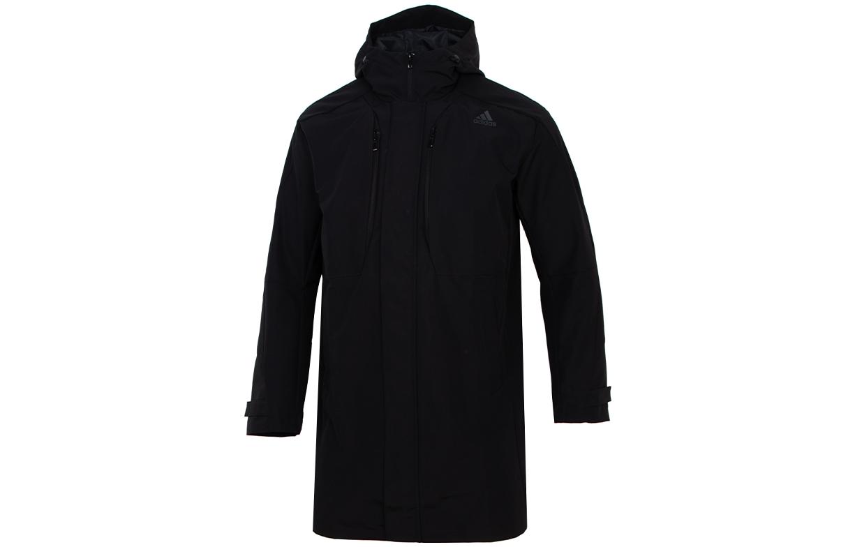 adidas Black Full-Zip Hoodie Jacket with Solid Logo Print Design H39267