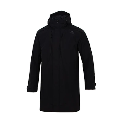 adidas Black Full-Zip Hoodie Jacket with Solid Logo Print Design H39267